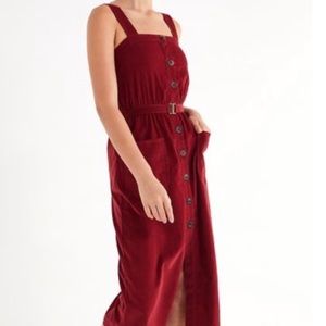 Corduroy Midi Dress w Belt